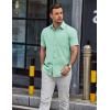 imageCOOFANDY Mens Button Down Short Sleeve Shirt Casual Dress Shirt Untucked Summer Shirts with PocketMint Green