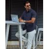 imageCOOFANDY Mens Button Down Short Sleeve Shirt Casual Dress Shirt Untucked Summer Shirts with PocketNavy Blue