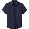 imageCOOFANDY Mens Button Down Short Sleeve Shirt Casual Dress Shirt Untucked Summer Shirts with PocketNavy Blue