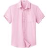 imageCOOFANDY Mens Button Down Short Sleeve Shirt Casual Dress Shirt Untucked Summer Shirts with PocketPink