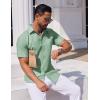 imageCOOFANDY Mens Button Down Short Sleeve Shirt Casual Dress Shirt Untucked Summer Shirts with PocketSage Green