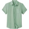 imageCOOFANDY Mens Button Down Short Sleeve Shirt Casual Dress Shirt Untucked Summer Shirts with PocketSage Green