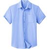 imageCOOFANDY Mens Button Down Short Sleeve Shirt Casual Dress Shirt Untucked Summer Shirts with PocketSky Blue