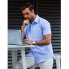 imageCOOFANDY Mens Button Down Short Sleeve Shirt Casual Dress Shirt Untucked Summer Shirts with PocketSky Blue
