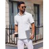 imageCOOFANDY Mens Button Down Short Sleeve Shirt Casual Dress Shirt Untucked Summer Shirts with PocketWhite