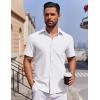 imageCOOFANDY Mens Button Down Short Sleeve Shirt Casual Dress Shirt Untucked Summer Shirts with PocketWhite
