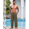 imageCOOFANDY Mens Casual Linen Pants Elastic Waist Linen Pants Drawstring Summer Beach Yoga Linen TrouserA Army Green