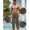 imageCOOFANDY Mens Casual Linen Pants Elastic Waist Linen Pants Drawstring Summer Beach Yoga Linen TrouserA Army Green