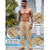 imageCOOFANDY Mens Casual Linen Pants Elastic Waist Linen Pants Drawstring Summer Beach Yoga Linen TrouserA Beige