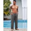 imageCOOFANDY Mens Casual Linen Pants Elastic Waist Linen Pants Drawstring Summer Beach Yoga Linen TrouserA Dark Grey