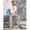 imageCOOFANDY Mens Casual Linen Pants Elastic Waist Linen Pants Drawstring Summer Beach Yoga Linen TrouserA Grey