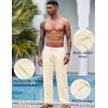 imageCOOFANDY Mens Casual Linen Pants Elastic Waist Linen Pants Drawstring Summer Beach Yoga Linen TrouserA Light Khaki