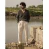 imageCOOFANDY Mens Casual Linen Pants Elastic Waist Linen Pants Drawstring Summer Beach Yoga Linen TrouserA Linen Khaki