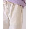 imageCOOFANDY Mens Casual Linen Pants Elastic Waist Linen Pants Drawstring Summer Beach Yoga Linen TrouserA Linen Khaki