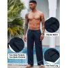 imageCOOFANDY Mens Casual Linen Pants Elastic Waist Linen Pants Drawstring Summer Beach Yoga Linen TrouserA Navy Blue