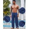 imageCOOFANDY Mens Casual Linen Pants Elastic Waist Linen Pants Drawstring Summer Beach Yoga Linen TrouserA Royal Blue