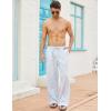 imageCOOFANDY Mens Casual Linen Pants Elastic Waist Linen Pants Drawstring Summer Beach Yoga Linen TrouserA Sky Blue