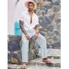 imageCOOFANDY Mens Casual Linen Pants Elastic Waist Linen Pants Drawstring Summer Beach Yoga Linen TrouserA Sky Blue