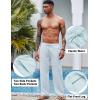 imageCOOFANDY Mens Casual Linen Pants Elastic Waist Linen Pants Drawstring Summer Beach Yoga Linen TrouserA Sky Blue