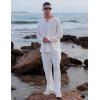 imageCOOFANDY Mens Casual Linen Pants Elastic Waist Linen Pants Drawstring Summer Beach Yoga Linen TrouserA White