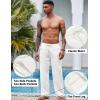 imageCOOFANDY Mens Casual Linen Pants Elastic Waist Linen Pants Drawstring Summer Beach Yoga Linen TrouserA White