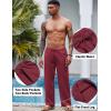 imageCOOFANDY Mens Casual Linen Pants Elastic Waist Linen Pants Drawstring Summer Beach Yoga Linen TrouserA Wine Red
