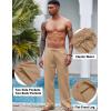 imageCOOFANDY Mens Casual Linen Pants Elastic Waist Linen Pants Drawstring Summer Beach Yoga Linen TrouserB Dark Khaki
