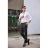 imageCOOFANDY Mens Classic Fit Dress Pants Flat Front Straight Formal Pants Wrinkle Free Expandable Waist Suit PantsDark Grey