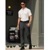 imageCOOFANDY Mens Classic Fit Dress Pants Flat Front Straight Formal Pants Wrinkle Free Expandable Waist Suit PantsDark Grey