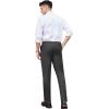 imageCOOFANDY Mens Classic Fit Dress Pants Flat Front Straight Formal Pants Wrinkle Free Expandable Waist Suit PantsDark Grey