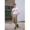 imageCOOFANDY Mens Classic Fit Dress Pants Flat Front Straight Formal Pants Wrinkle Free Expandable Waist Suit PantsKhaki