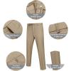 imageCOOFANDY Mens Classic Fit Dress Pants Flat Front Straight Formal Pants Wrinkle Free Expandable Waist Suit PantsKhaki