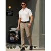 imageCOOFANDY Mens Classic Fit Dress Pants Flat Front Straight Formal Pants Wrinkle Free Expandable Waist Suit PantsKhaki