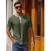 imageCOOFANDY Mens Henley Shirts Short Sleeve Casual Button TShirts Basic Tee Shirts Summer Vintage T Shirts with PocketArmy Green