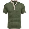 imageCOOFANDY Mens Henley Shirts Short Sleeve Casual Button TShirts Basic Tee Shirts Summer Vintage T Shirts with PocketArmy Green