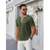 imageCOOFANDY Mens Henley Shirts Short Sleeve Casual Button TShirts Basic Tee Shirts Summer Vintage T Shirts with PocketArmy Green