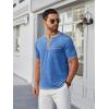 imageCOOFANDY Mens Henley Shirts Short Sleeve Casual Button TShirts Basic Tee Shirts Summer Vintage T Shirts with PocketBlue