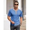 imageCOOFANDY Mens Henley Shirts Short Sleeve Casual Button TShirts Basic Tee Shirts Summer Vintage T Shirts with PocketBlue
