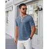imageCOOFANDY Mens Henley Shirts Short Sleeve Casual Button TShirts Basic Tee Shirts Summer Vintage T Shirts with PocketDark Blue