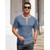 imageCOOFANDY Mens Henley Shirts Short Sleeve Casual Button TShirts Basic Tee Shirts Summer Vintage T Shirts with PocketDark Blue