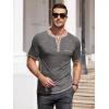 imageCOOFANDY Mens Henley Shirts Short Sleeve Casual Button TShirts Basic Tee Shirts Summer Vintage T Shirts with PocketDark Grey