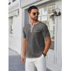 imageCOOFANDY Mens Henley Shirts Short Sleeve Casual Button TShirts Basic Tee Shirts Summer Vintage T Shirts with PocketDark Grey