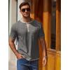 imageCOOFANDY Mens Henley Shirts Short Sleeve Casual Button TShirts Basic Tee Shirts Summer Vintage T Shirts with PocketDark Grey