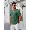 imageCOOFANDY Mens Henley Shirts Short Sleeve Casual Button TShirts Basic Tee Shirts Summer Vintage T Shirts with PocketGreen
