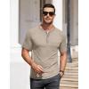 imageCOOFANDY Mens Henley Shirts Short Sleeve Casual Button TShirts Basic Tee Shirts Summer Vintage T Shirts with PocketKhaki