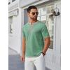 imageCOOFANDY Mens Henley Shirts Short Sleeve Casual Button TShirts Basic Tee Shirts Summer Vintage T Shirts with PocketLight Green