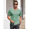 imageCOOFANDY Mens Henley Shirts Short Sleeve Casual Button TShirts Basic Tee Shirts Summer Vintage T Shirts with PocketLight Green