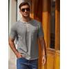 imageCOOFANDY Mens Henley Shirts Short Sleeve Casual Button TShirts Basic Tee Shirts Summer Vintage T Shirts with PocketLight Grey