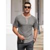 imageCOOFANDY Mens Henley Shirts Short Sleeve Casual Button TShirts Basic Tee Shirts Summer Vintage T Shirts with PocketLight Grey