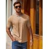 imageCOOFANDY Mens Henley Shirts Short Sleeve Casual Button TShirts Basic Tee Shirts Summer Vintage T Shirts with PocketLight Khaki